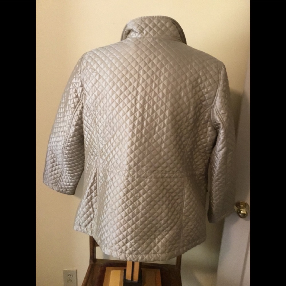 Plus Champaign color diamond design zip jacket - Picture 2 of 7